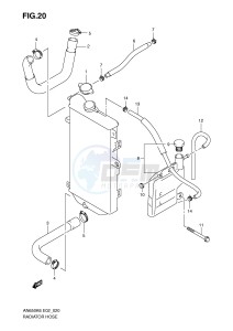 AN650 (E2) Burgman drawing RADIATOR HOSE