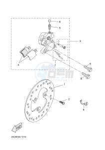 YN50 YN50FU OVETTO 4T (2ACP 2ACP) drawing FRONT BRAKE CALIPER