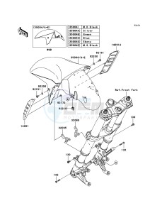 ZZR1400_ABS ZX1400D9F FR GB XX (EU ME A(FRICA) drawing Front Fender(s)