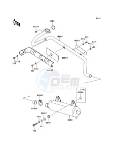 KVF360 4x4 KVF360A9F EU GB drawing Muffler(s)