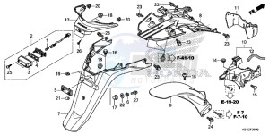 SH125G SH125S UK - (E) drawing REAR FENDER/LICENSE LIGHT