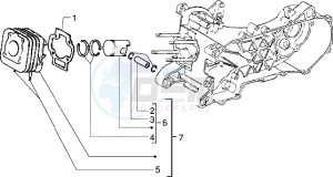 NRG 50 Extreme ZAPC220-210 drawing Cylinder-piston-wrist pin assy (Vehicle with rear drum brake)