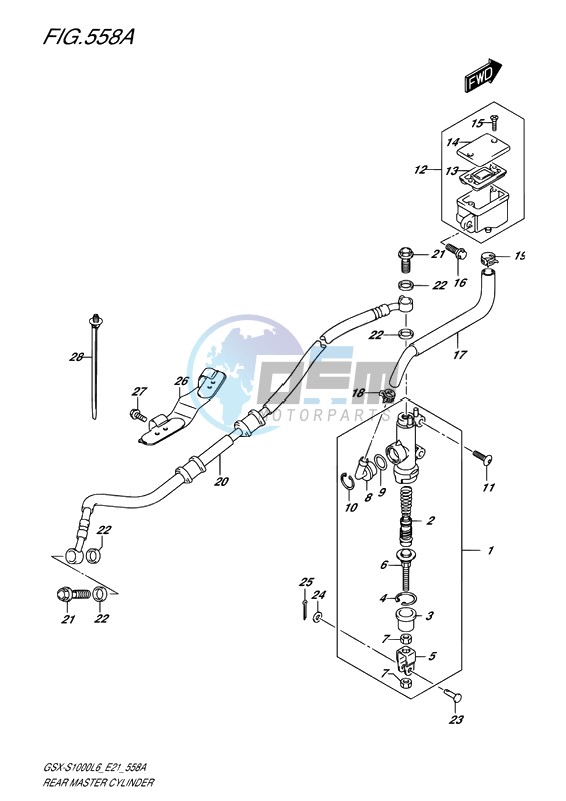 REAR MASTER CYLINDER (NON ABS MODELS)