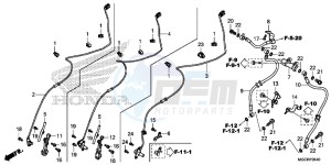 CB1100 UK - (E) drawing FRONT BRAKE HOSE