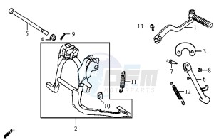 JET EURO X 50 25 KMH E2 drawing CENTRAL STAND / SIDE STAND / KICKSTARTER PEDAL