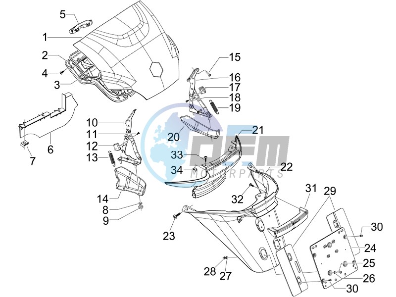 Rear cover - Splash guard