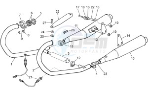 V7 II Stone ABS 750 drawing Exhaust unit