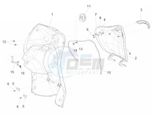 Liberty 125 4T Delivery E3 NEXIVE drawing Front glove-box - Knee-guard panel