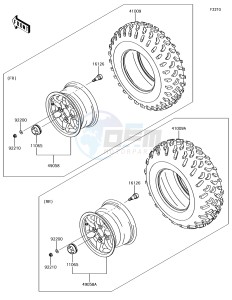 BRUTE FORCE 750 4x4i EPS KVF750GFF EU drawing Tires