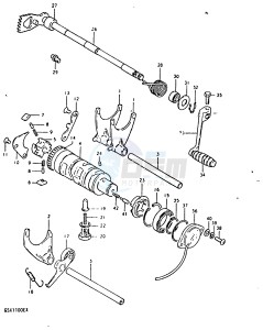 GSX1100 (T-X) drawing GEAR SHIFTING