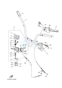 YFM700FWAD YFM70GPXH GRIZZLY 700 EPS (B1A1) drawing STEERING HANDLE & CABLE