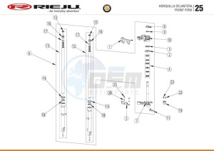 HOBBY-BYE-BIKE-25-KM-H-EURO4-HOLLAND-GREY drawing FRONT FORK