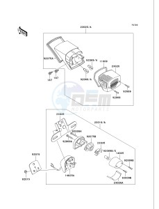 VN 750 A [VULCAN 750] (A15-A19) [VULCAN 750] drawing TAILLIGHT-- S- -