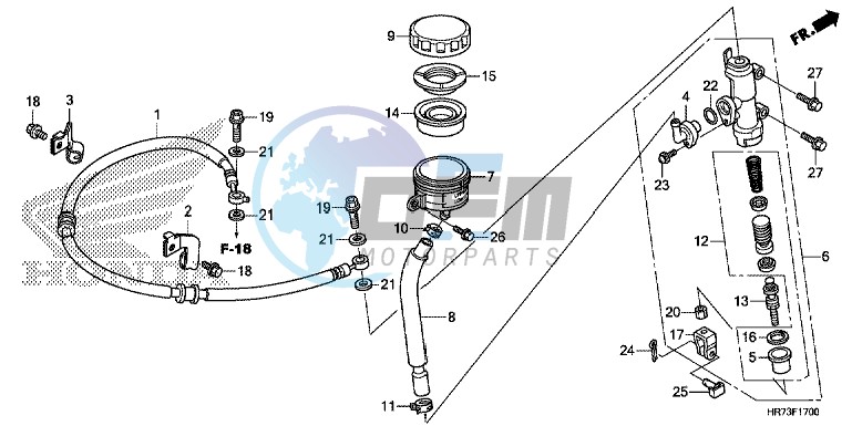 RR. BRAKE MASTER CYLINDER