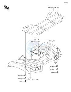 BRUTE FORCE 750 4x4i EPS KVF750GFF EU drawing Rear Fender(s)