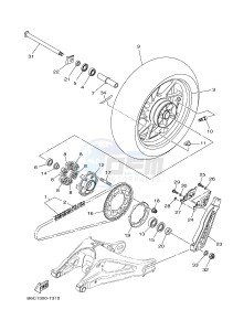 MTN850 MTN-850D MT-09 SP (B6C1) drawing REAR WHEEL