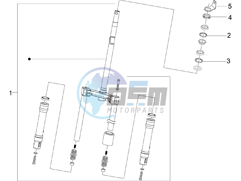 Fork steering tube - Steering bearing unit