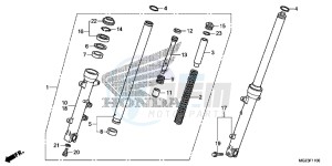 CBR500RD CBR500R UK - (E) drawing FRONT FORK