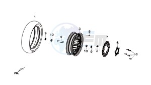 GTS 125I drawing FRONT WHEEL