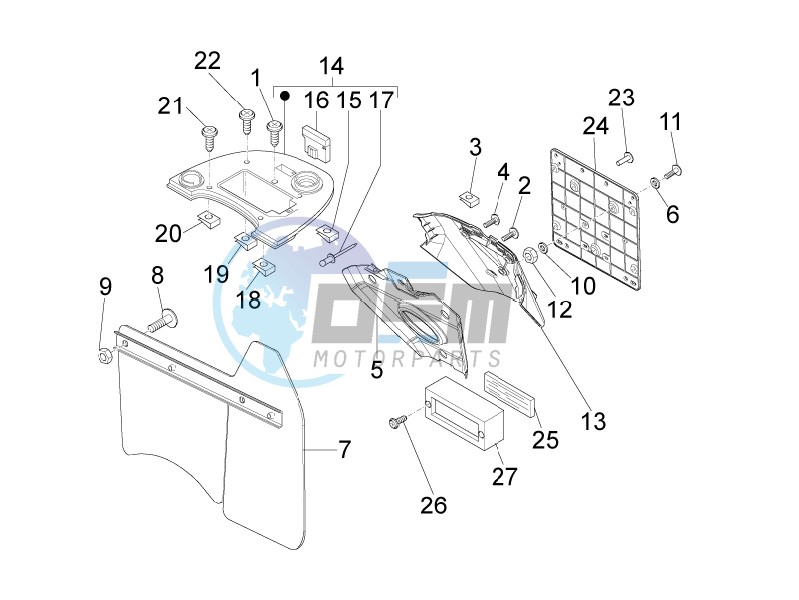 Rear cover - Splash guard