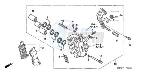 NT700VAA Europe Direct - (ED / ABS) drawing L. FRONT BRAKE CALIPER