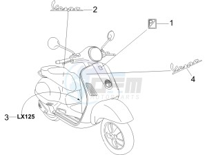 LX 125 4T E3 UK drawing Plates - Emblems