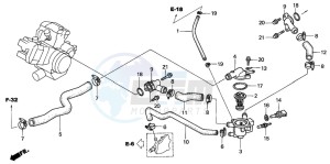 VTR1000F SUPER HAWK drawing WATER PIPE