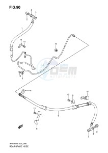 AN650 (E2) Burgman drawing REAR BRAKE HOSE (AN650AK6 AK7 AK8 AZK8 AK9 AL0)