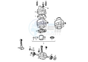 SENDA R RACER - 50 cc drawing CRANKSHAFT-CYLINDER