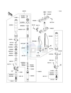 KX 125 M (M2) drawing FRONT FORK