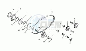 SR 50 1994-1996 Horizontal cil drawing Half-pulley assy. driving