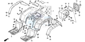 TRX350FM FOURTRAX 350 4X4 drawing REAR FENDER (TRX350TE/FE)