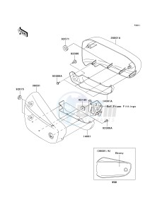 VN 1600 F [VULCAN 1600 MEAN STREAK] (6F) F6F drawing SIDE COVERS