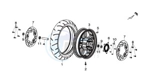 MAXSYM 600I drawing FRONT WHEEL