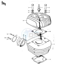 KX 125 (-A) drawing CYLINDER HEAD_CYLINDER