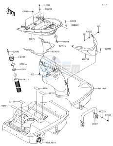 JET SKI ULTRA 310R JT1500NGF EU drawing Hull Rear Fittings