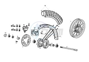 SENDA R X-RACE - 50 cc drawing FRONT WHEEL