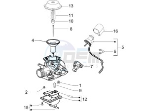 Liberty 125 4t e3 (UK) UK drawing Carburetors components