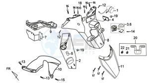 X'PRO 50 drawing REAR FENDER - MUDGUARD -