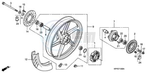 CBR125RW9 UK - (E) drawing REAR WHEEL