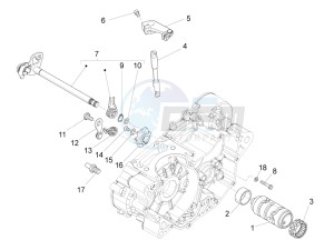 RS4 125 4T drawing Gear box / Selector / Shift cam