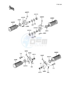 KZ 1000 R [EDDIE LAWSON REPLICA] (R1-R2) [EDDIE LAWSON REPLICA] drawing FOOTRESTS