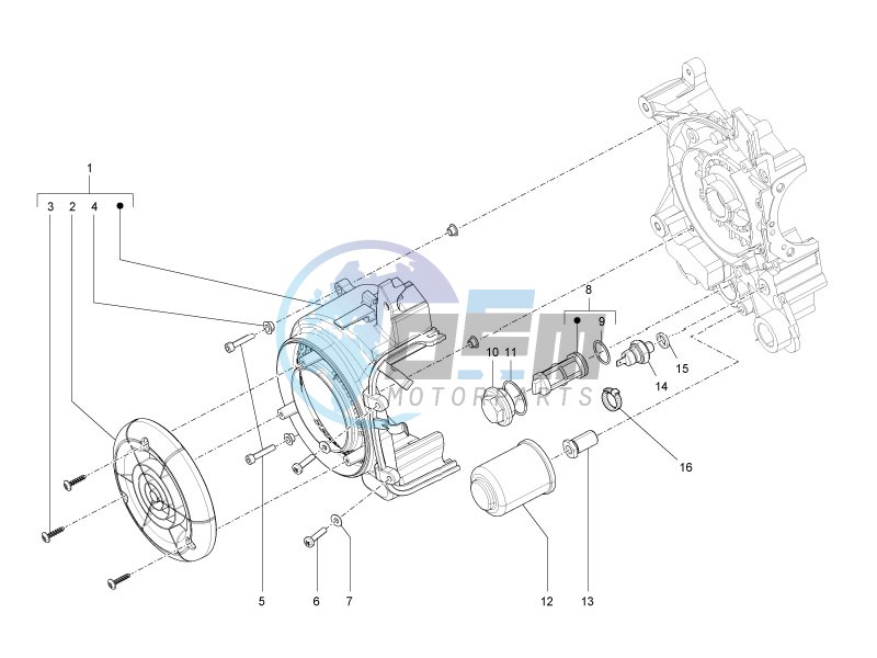 Flywheel magneto cover - Oil filter