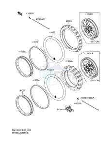 RM100 (E28) drawing WHEEL TIRE