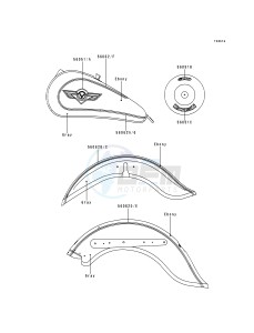 VN 800 B [VULCAN 800 CLASSIC] (B1-B5) [VULCAN 800 CLASSIC] drawing DECALS-- EBONY_GRAY- --- VN800-B4- -