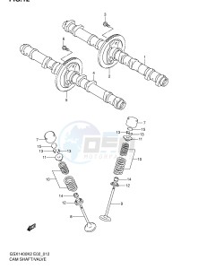 GSX1400 (E2) drawing CAM SHAFT VALVE