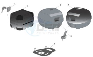 Scarabeo 50 2t (eng. Minarelli) drawing Acc. - Top/cases side cases