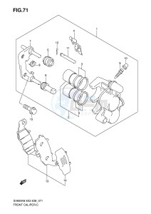 SV650 (E3-E28) drawing FRONT CALIPER (SV650AK8 SAK8 AK9 SAK9 SAL0)