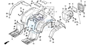 TRX350FM RANCHER 4X4 drawing REAR FENDER (TRX350TE/FE)