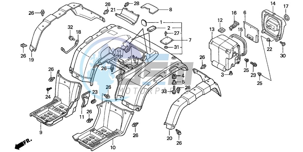 REAR FENDER (TRX350TE/FE)